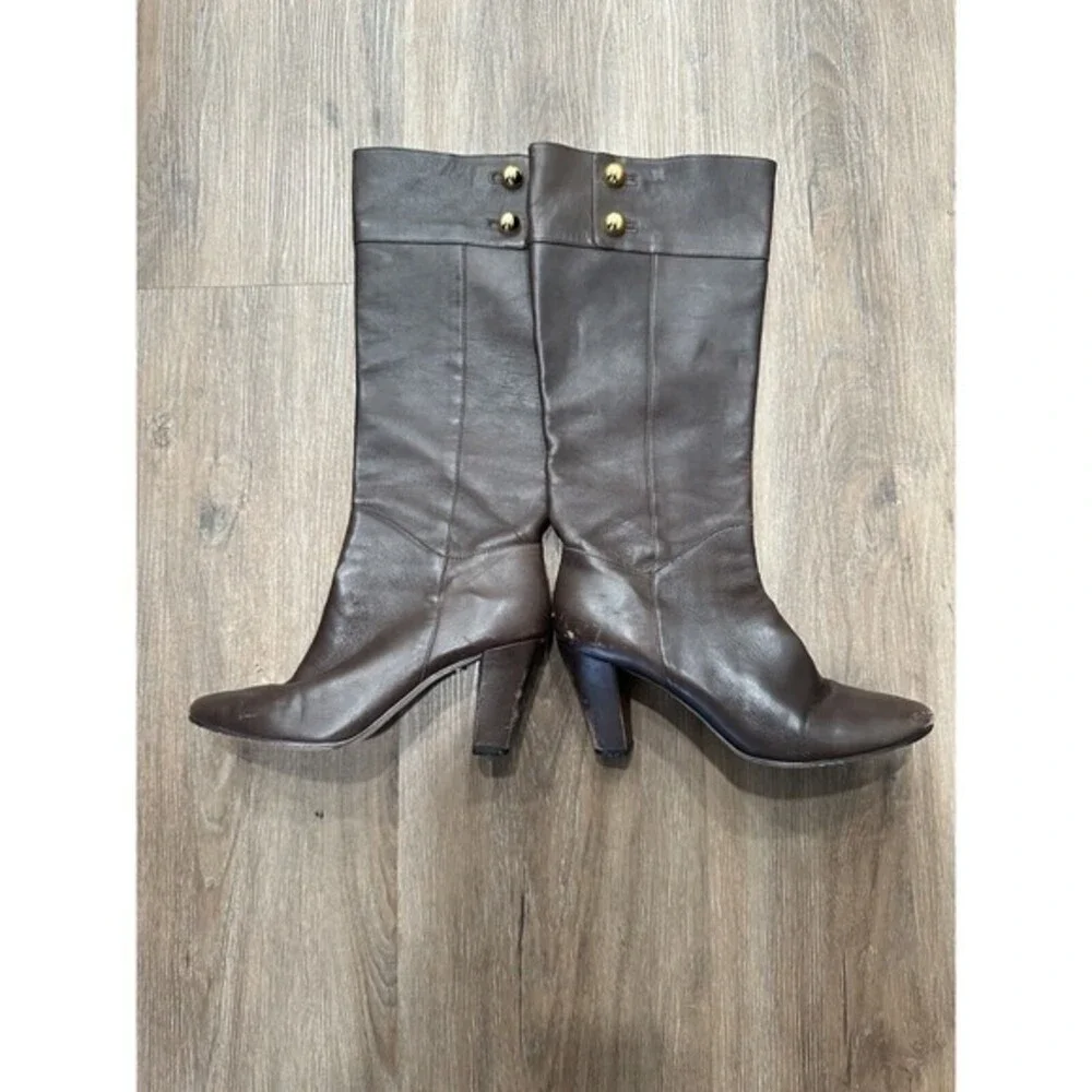 Kate Spade Shoes Womens Leather Size 9.5 M Brown Knee High Heeled‎ Boots